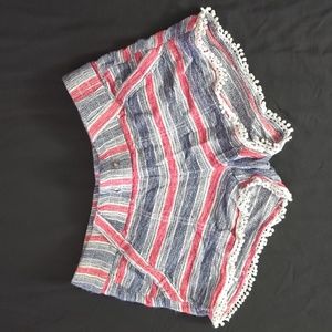 Red, White & Blue Linen Shorts w/White Trim size 1/25w